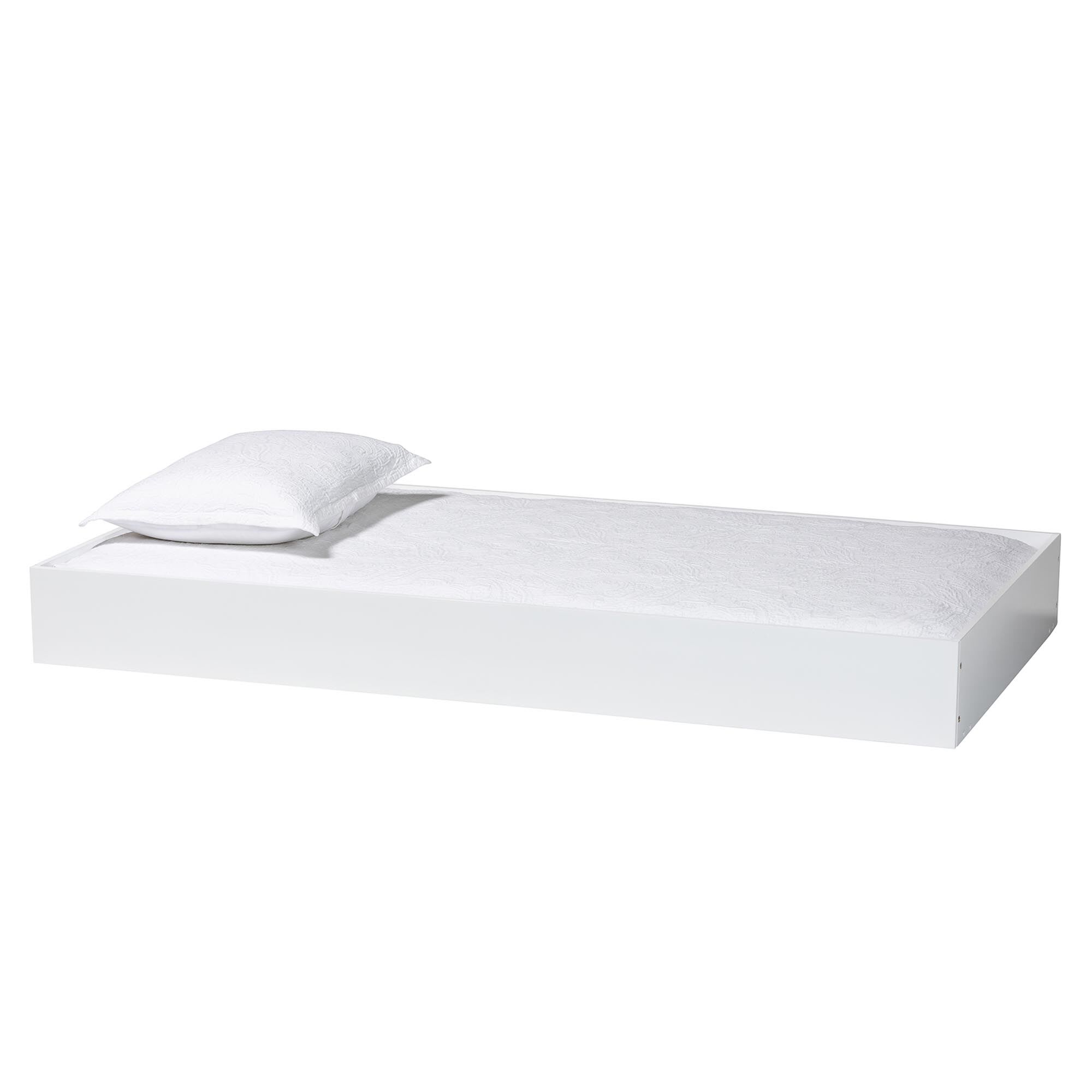 Roni Modern White Wood Twin Trundle, WHITE, alternate image number 1