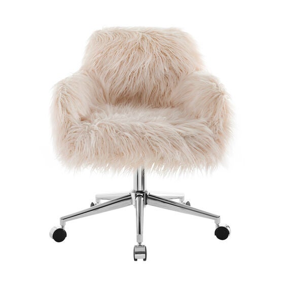 Dawson Faux Fur Barrell Office Chair Pnk, , alternate image number null