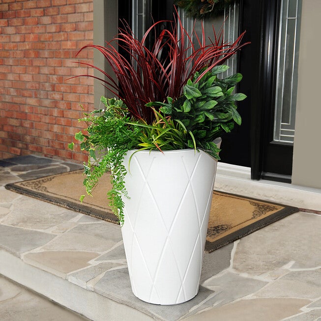 Versailles 26 inchesH Round Planter, WHITE, hi-res image number 0