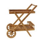 Brown Teak Wood Traditional Rolling Serving Cart, , alternate image number null