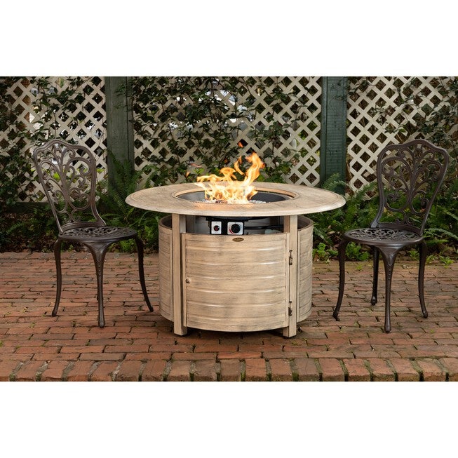 Thatcher Round Aluminum LPG Fire Pit in Driftwood, , on-hover image number null