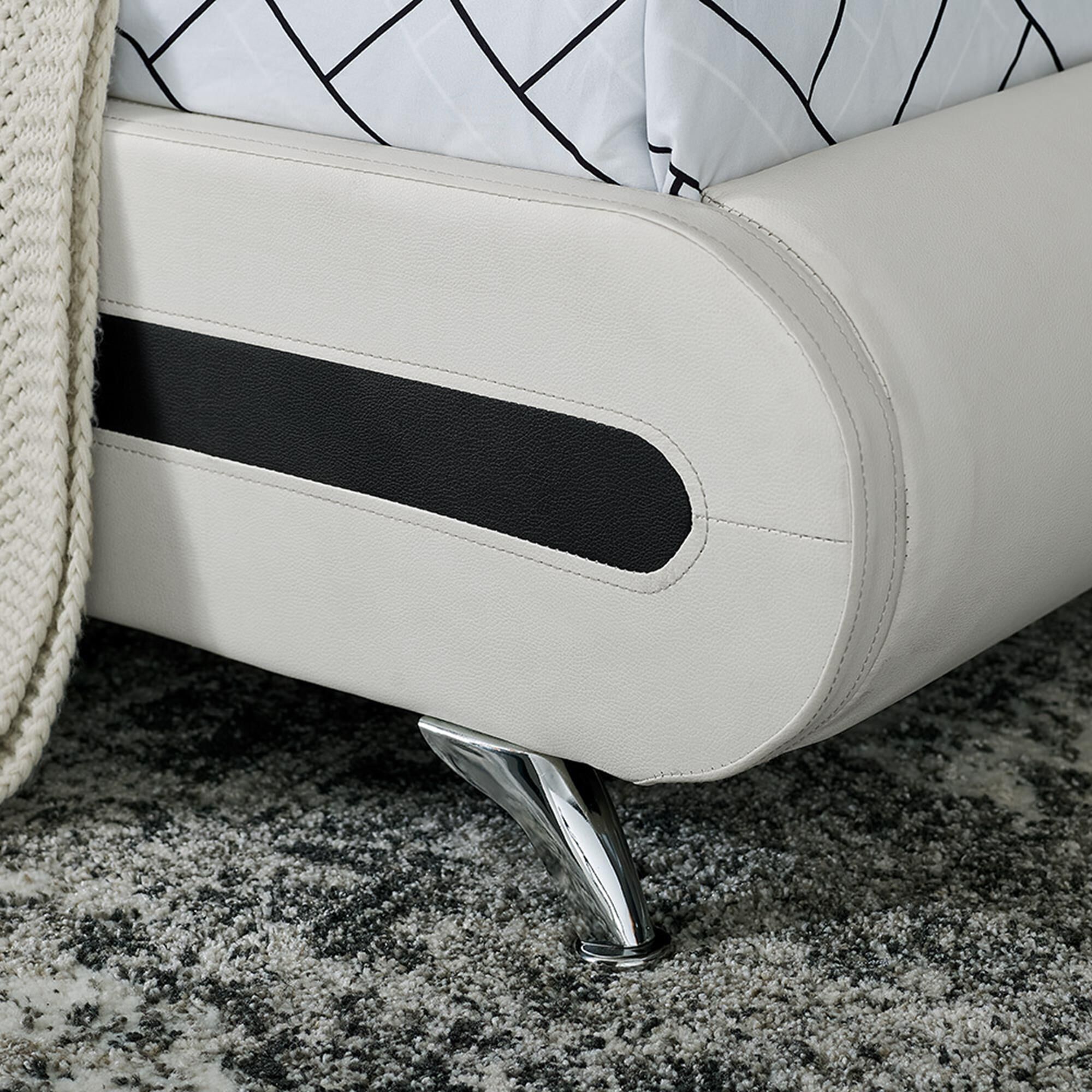 Carlton Platform Bed, Queen, White, WHITE, alternate image number 5