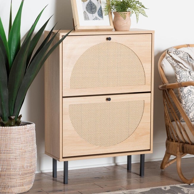 Remus Wood Shoe Cabinet, LIGHT OAK, hi-res image number 0