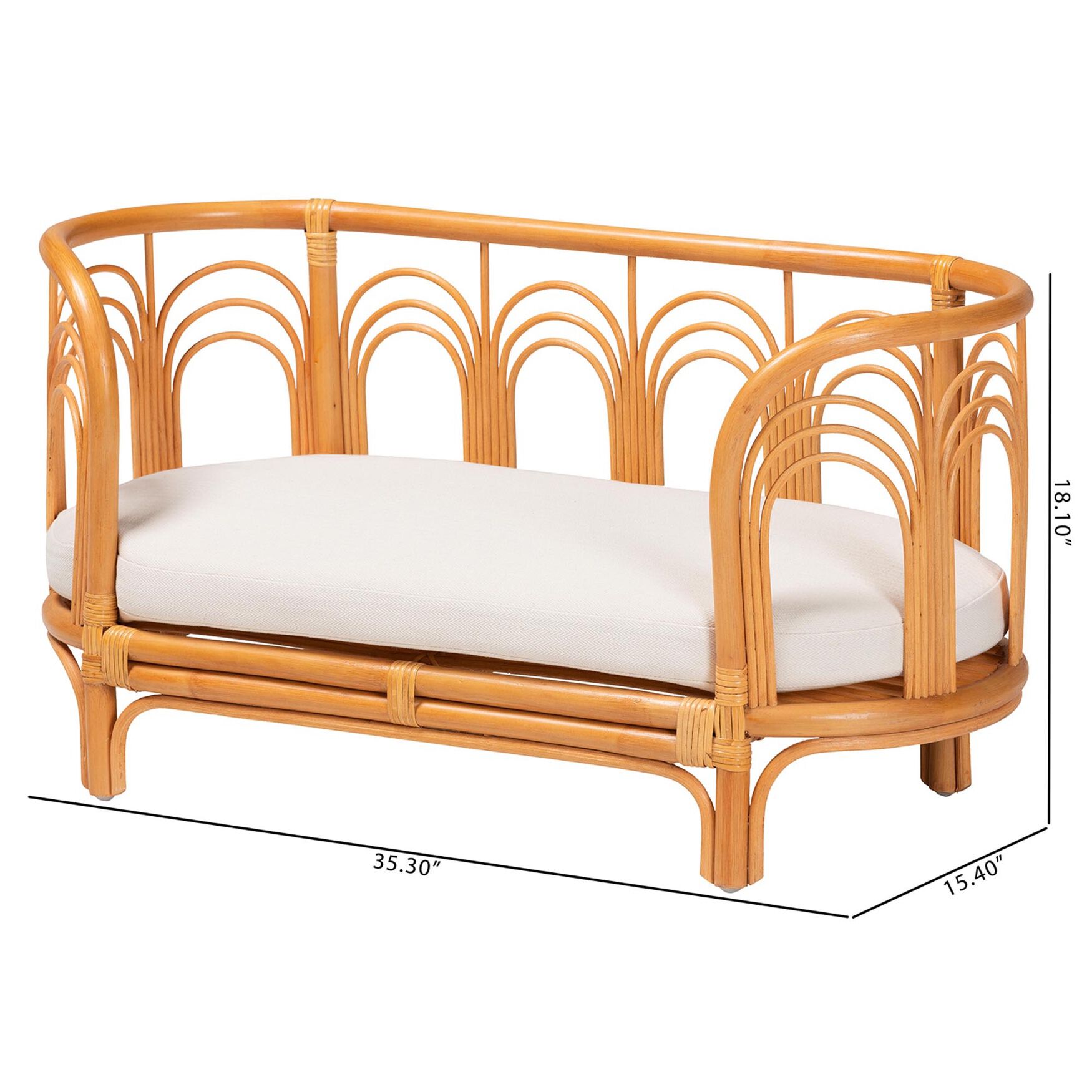 Nariko Bohemian Light Honey Rattan Pet Bed, , alternate image number 7