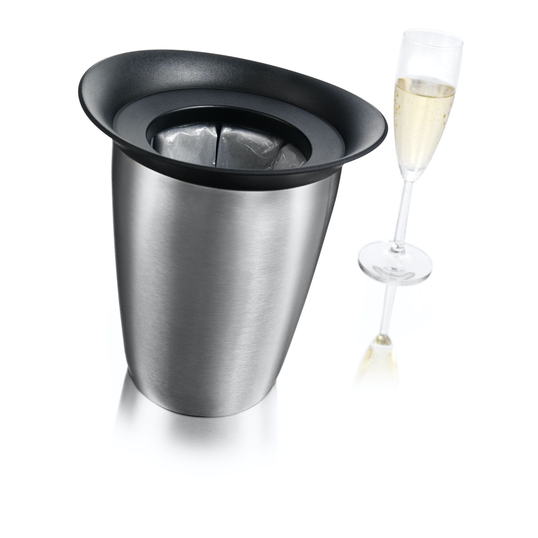 Active Champagne Cooler Elegant, Stainless Steel, SILVER, hi-res image number 0