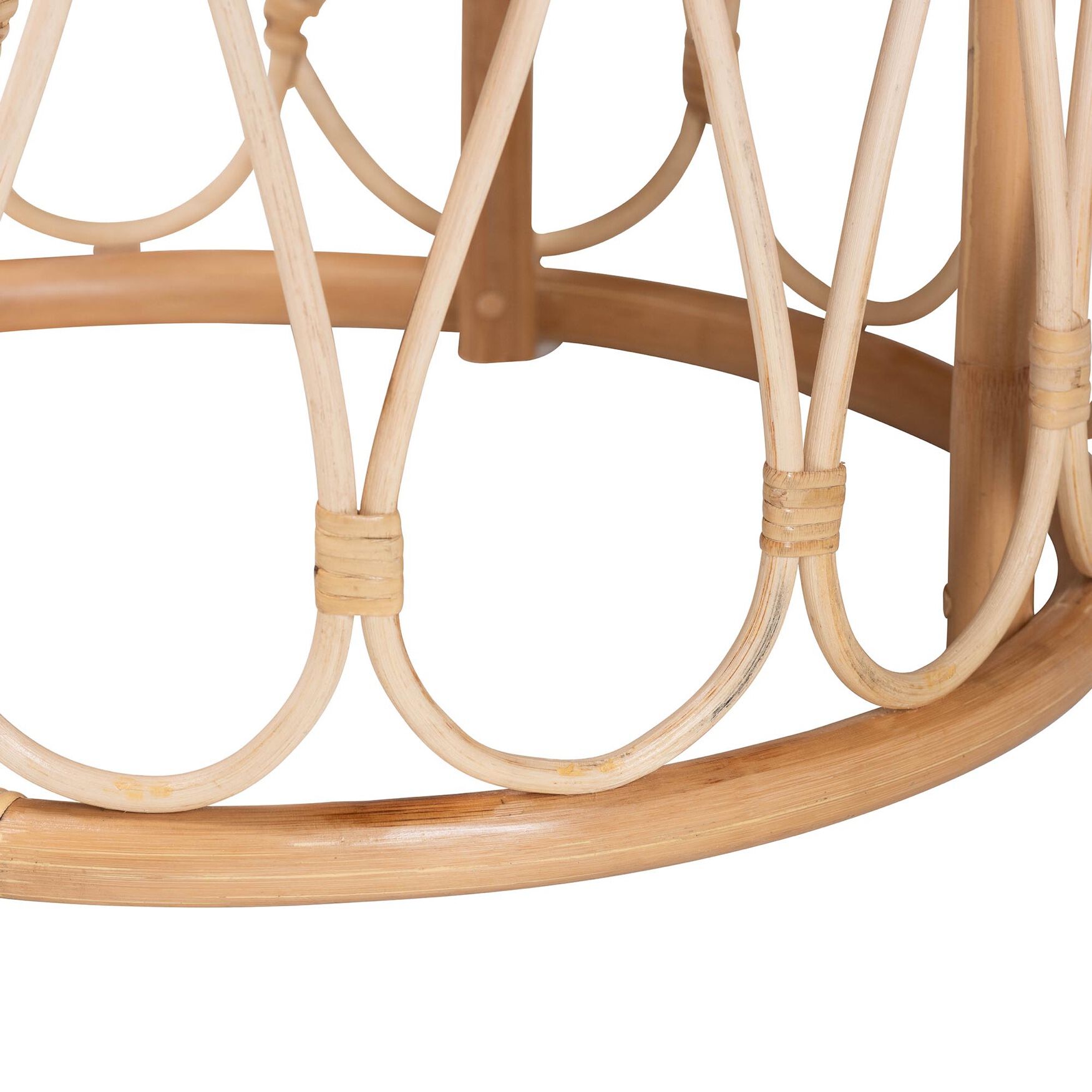 Hachiro Bohemian Natural Rattan Ottoman Footstool, , on-hover image number 1