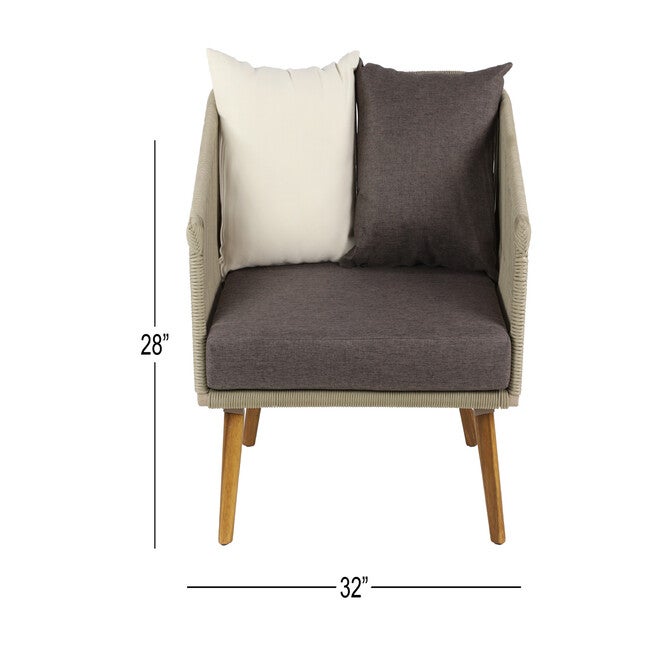 Grey Metal Modern Outdoor Chair, , alternate image number 9