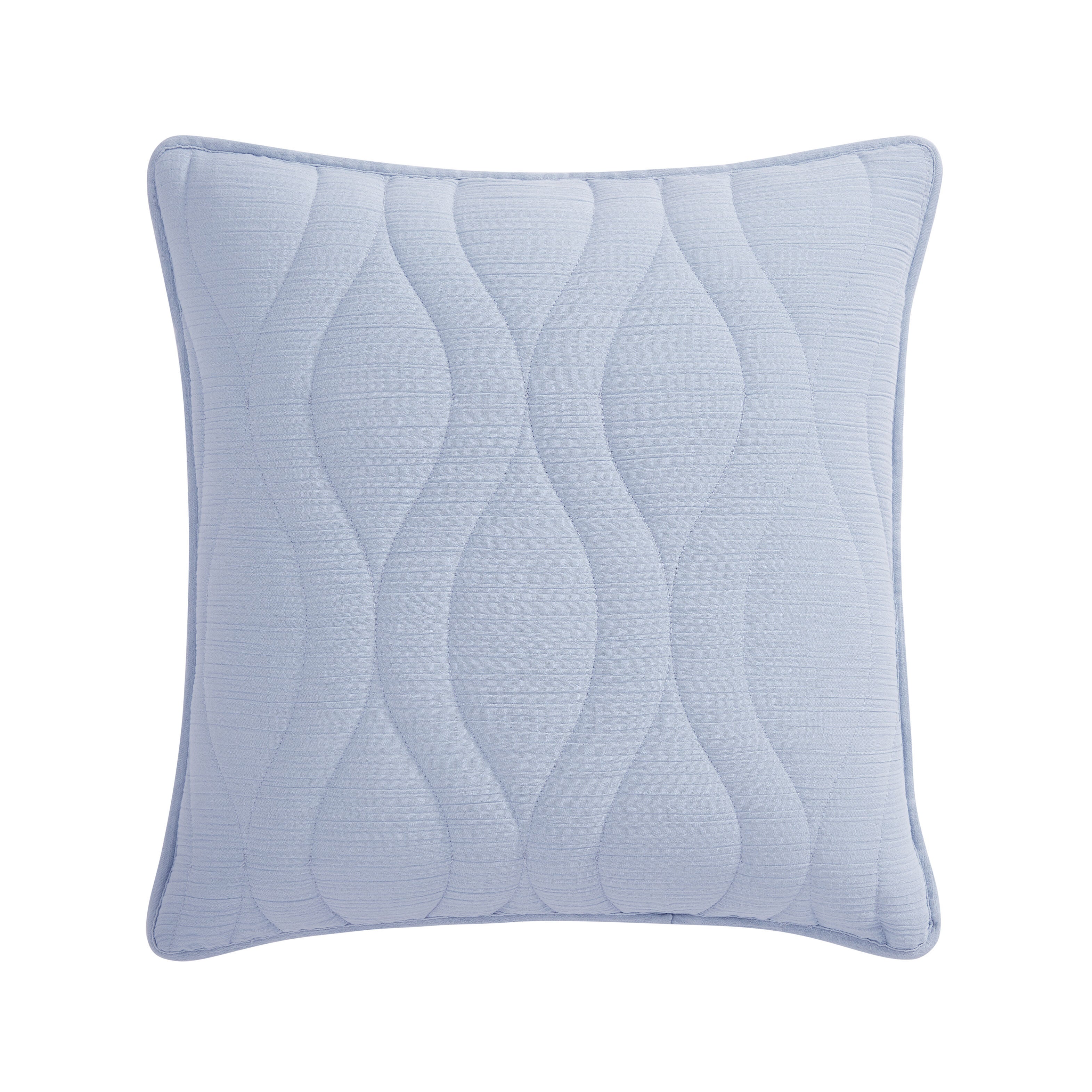COVE 20 inches SQUARE QUILTED DECORATIVE THROW PILLOW, BLUE, alternate image number 1