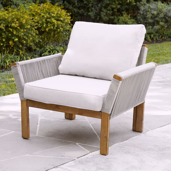Brendina Outdoor Armchair w/ Cushions, NATURAL, hi-res image number null