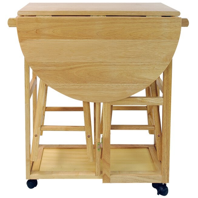 Breakfast Cart with Drop-Leaf Table-Natural, , alternate image number 3