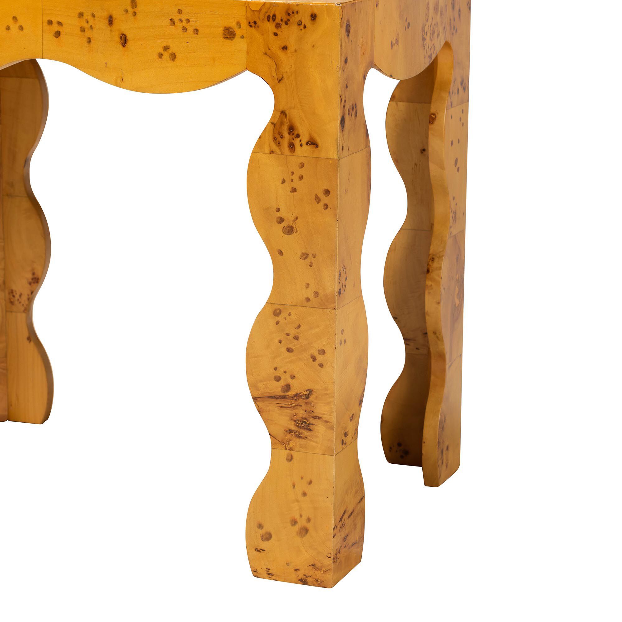 Huxley Modern and Contemporary Natural Real Burl Wood End Table, LIGHT MAPPA BURL, alternate image number 5