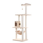 Real Wood 70" Ultra Thick Faux Fur Covered Cat Condo House, , alternate image number null