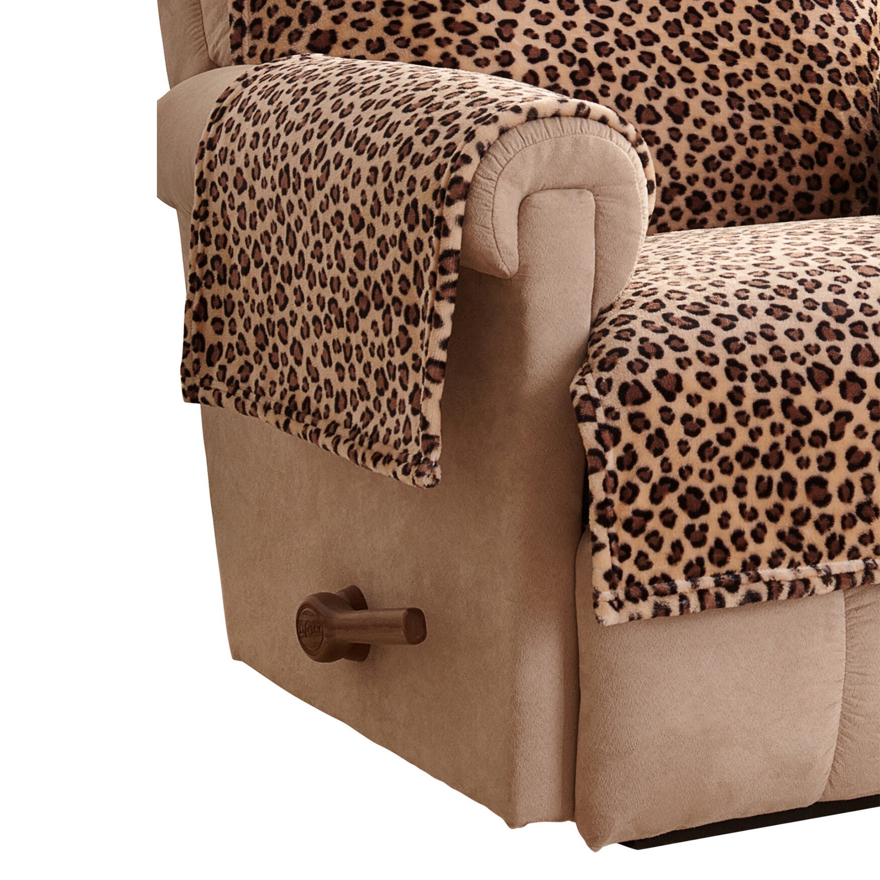 Leopard Plush Recliner Furniture Cover, , alternate image number 2