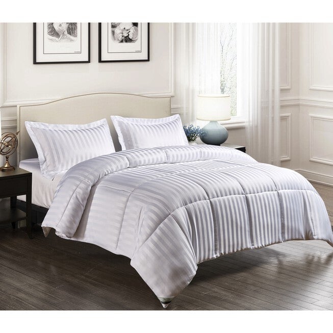 Kathy Ireland 3-Pc. Reversible Down Alternative Comforter, White Beding, WHITE, hi-res image number null