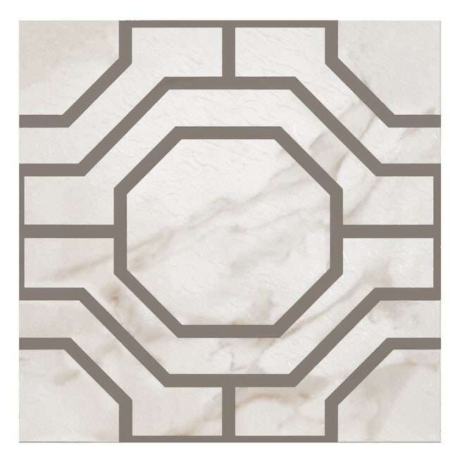 Retro 12x12 Self Adhesive Vinyl Floor Tile - Octagon - 20 Tiles/20 sq. ft., CHARCOAL, hi-res image number 0