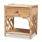 Camara Modern Bohemian Natural Brown Rattan 1-Drawer Nightstand, NATURAL BROWN, hi-res image number null
