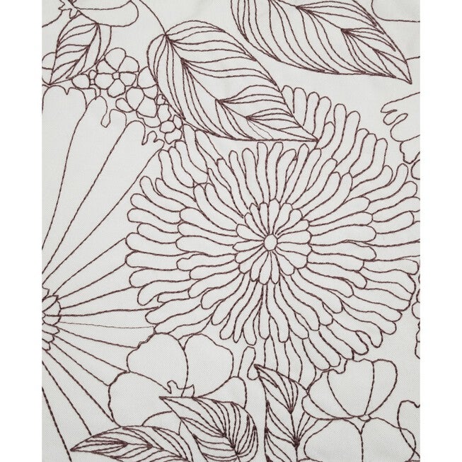 Fine Line Embroidered Floral 14x21 Indoor Outdoor Decorative Lumbar Pillow, , alternate image number null
