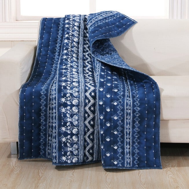 Embry Quilted Throw Blanket, INDIGO, hi-res image number 0
