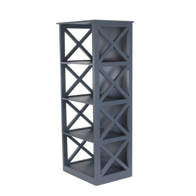Grey Wood Traditional Shelving Unit, 51 inches x 16 inches x 12 inches, , on-hover image number null