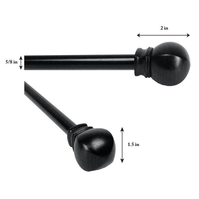 28 inches-48 inches Rod set with Ball Finial, , alternate image number null