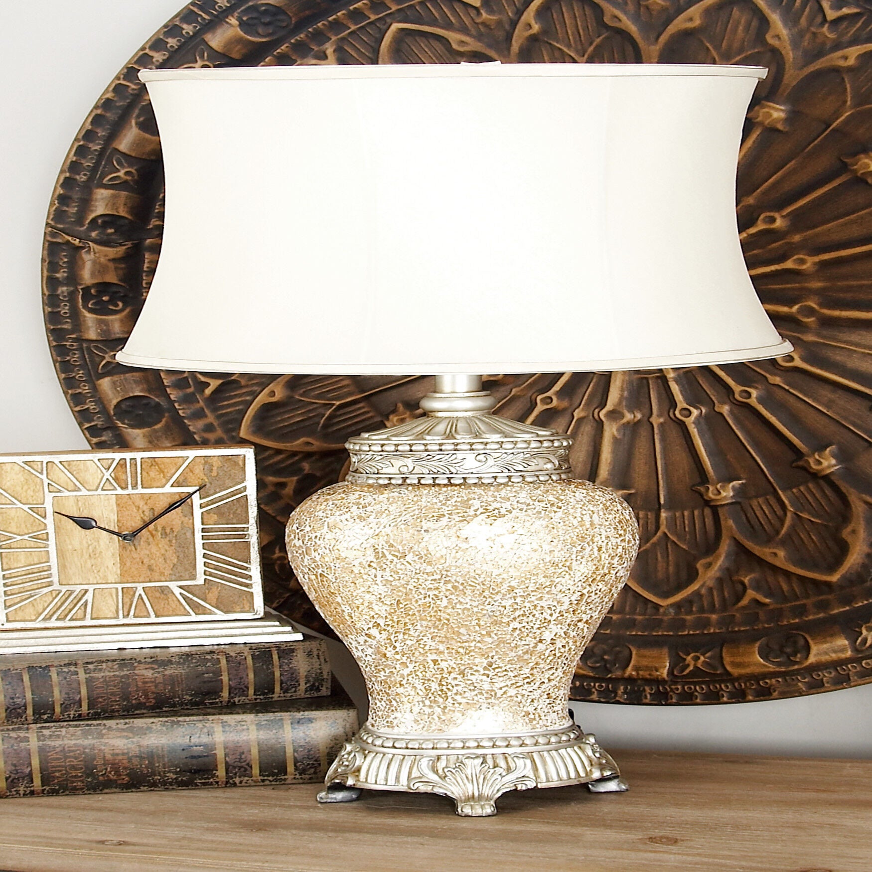 Bronze Glass Tuscan Table Lamp, , alternate image number 11