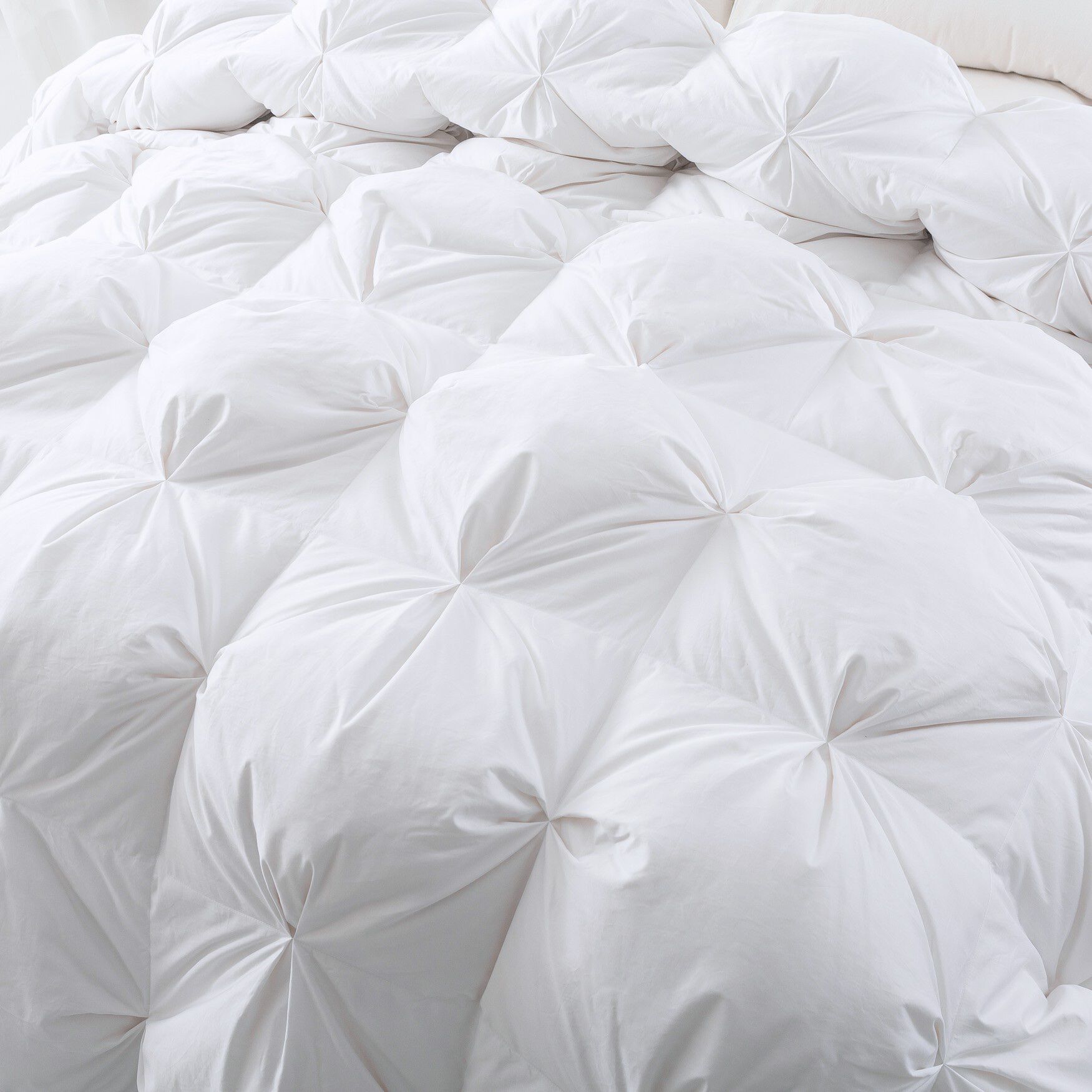Pintuck Stitch White Duck Down Comforter, , on-hover image number 1