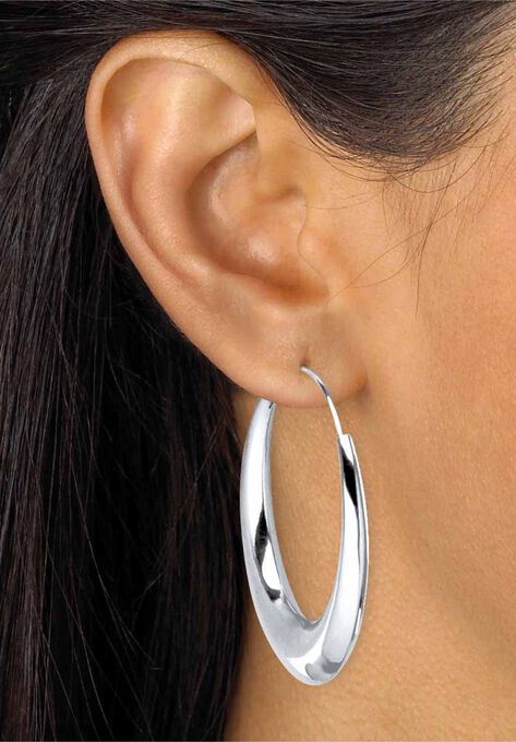 Sterling Silver Polished Hoop Earrings (47mm), , alternate image number null