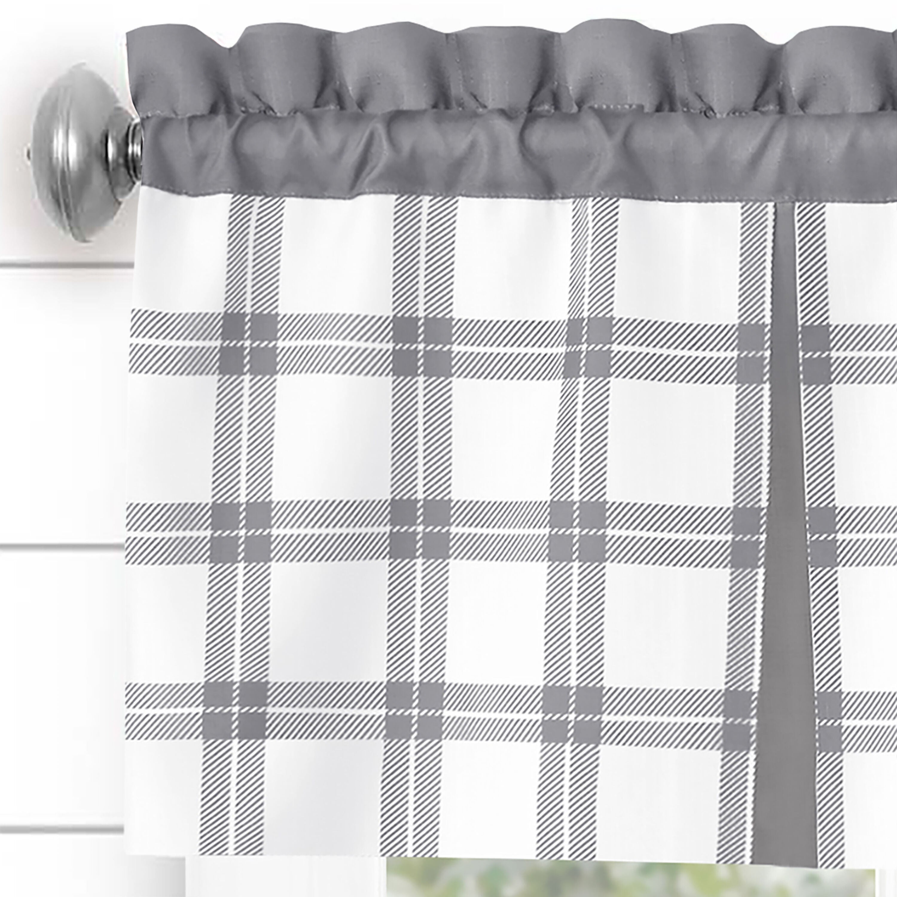 Tate Tier and Valance Window Curtain Set, GREY, alternate image number 3