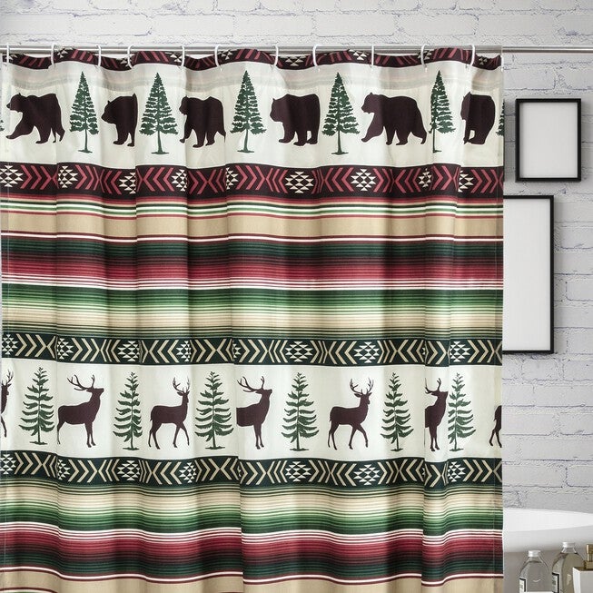 Yosemite Campfire Bath Shower Curtain, , on-hover image number null