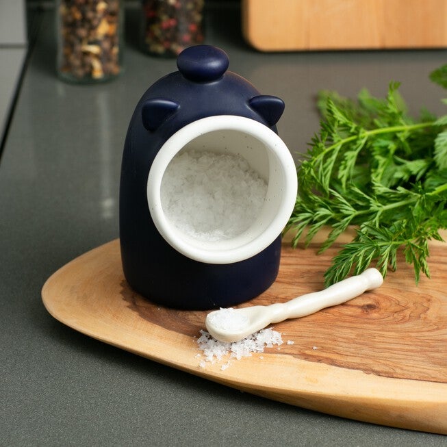 Stoneware Salt Pig - Matte Blue, , alternate image number null