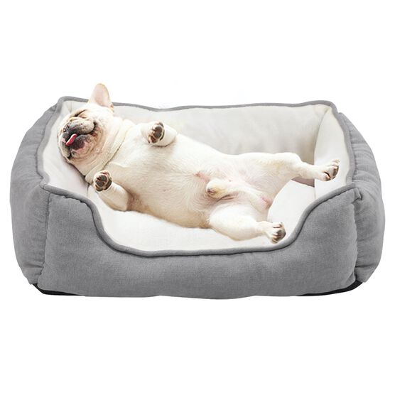 Orthopedic rectangle bolster Pet Bed,Dog Bed, super soft plush, Medium 25x21 inches Gray, , on-hover image number null