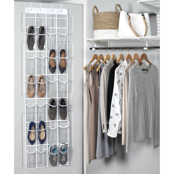 Clearly Organized - Over the Door Shoe Organizer with 24 Pockets, , alternate image number null