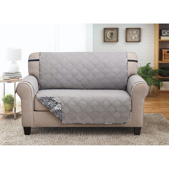 Printed Reversible Quilted Love Seat Protector, , alternate image number null