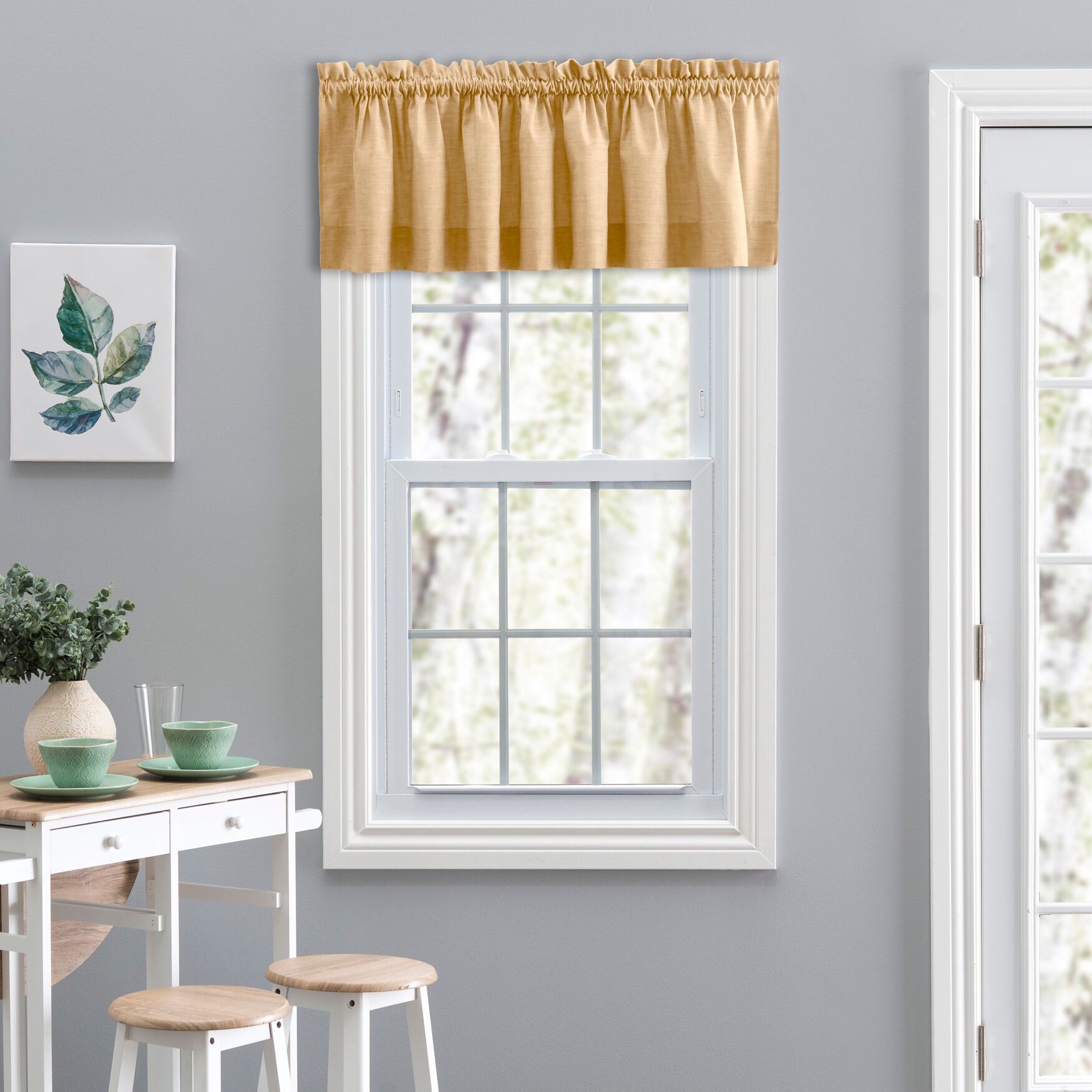 Lisa Solidtextured Tailored Valance, BUTTER, hi-res image number 0