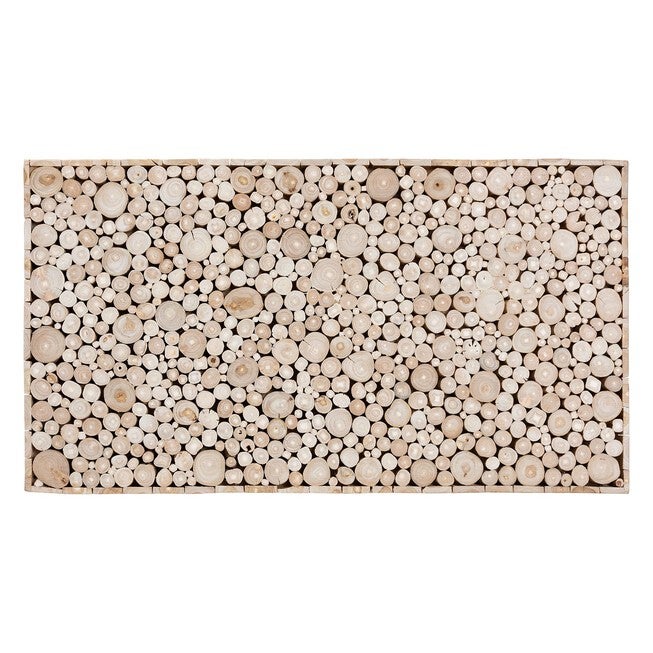 Grayson Bohemian Natural Teak Wood Coffee Table with Unique Repurposed Wood Logs, NATURAL, alternate image number 4