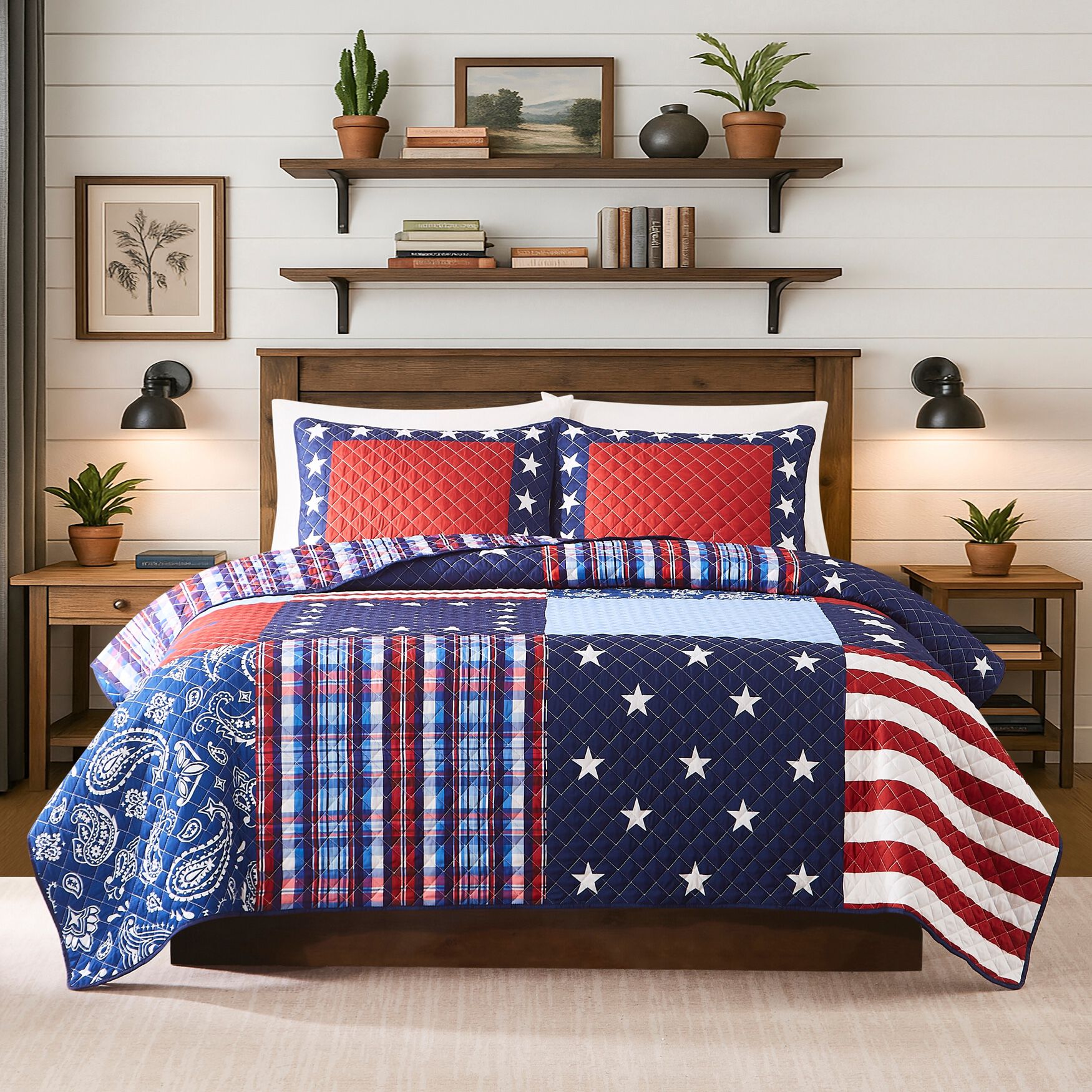 Americana Patchwork Quilt Set
