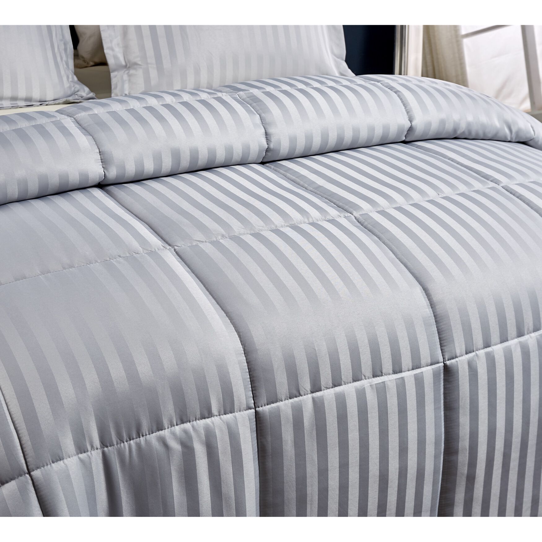 Kathy Ireland 3-PC Reversible Down Alternative Comforter, Platinum Silver, , on-hover image number 1