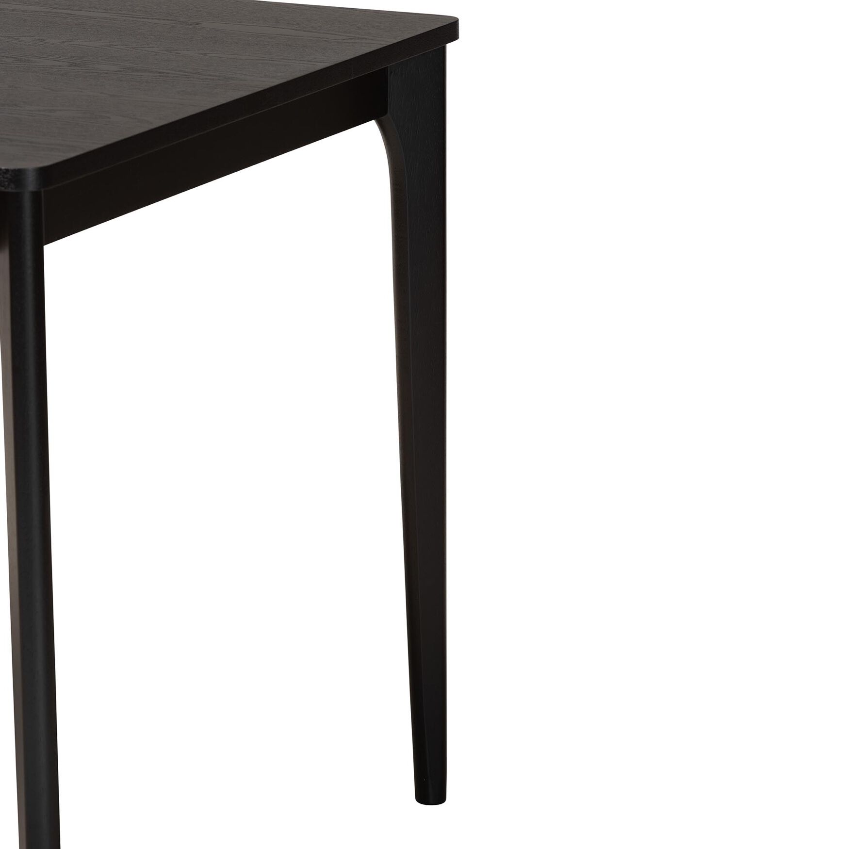 Sherwin Mid-Century Modern Black Finished Wood Dining Table, , alternate image number null