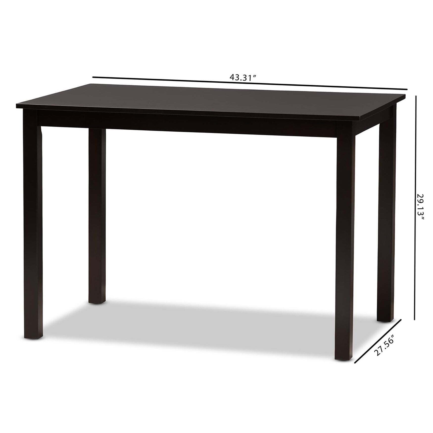 Eveline Modern Espresso Brown Finished Wood 43-Inch Dining Table, , alternate image number 6