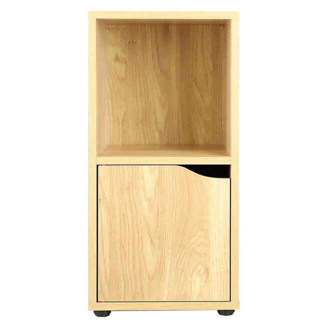 Home Basics 2 Cube Wood Storage Shelf with Doors, WOOD, hi-res image number null