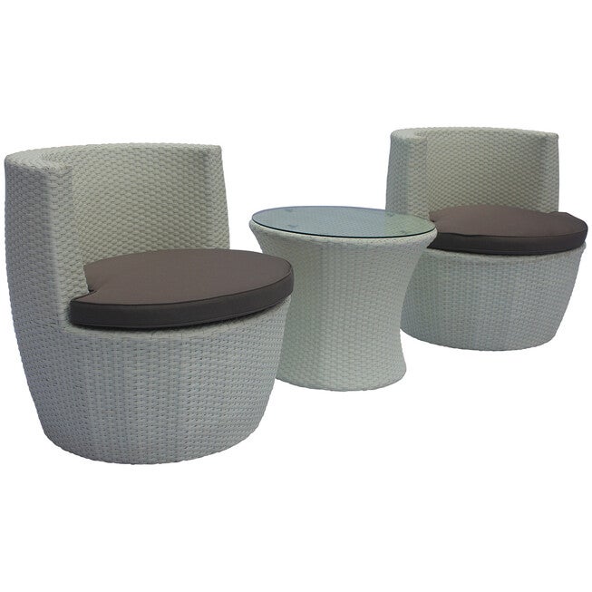 Flori 3 Pieces Non-Swivel Bistro Set with Cushions, , alternate image number null