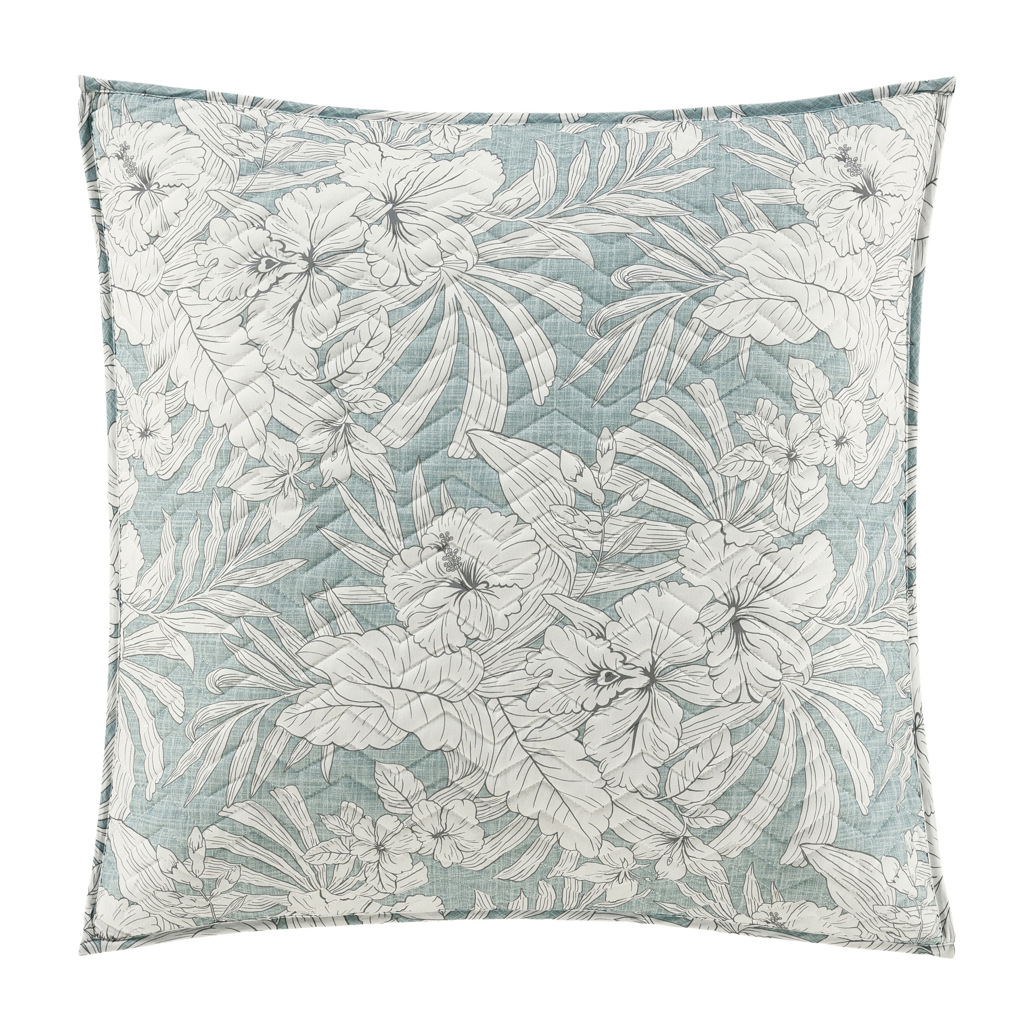 Auckland Euro Quilted Sham, AQUA, alternate image number 2