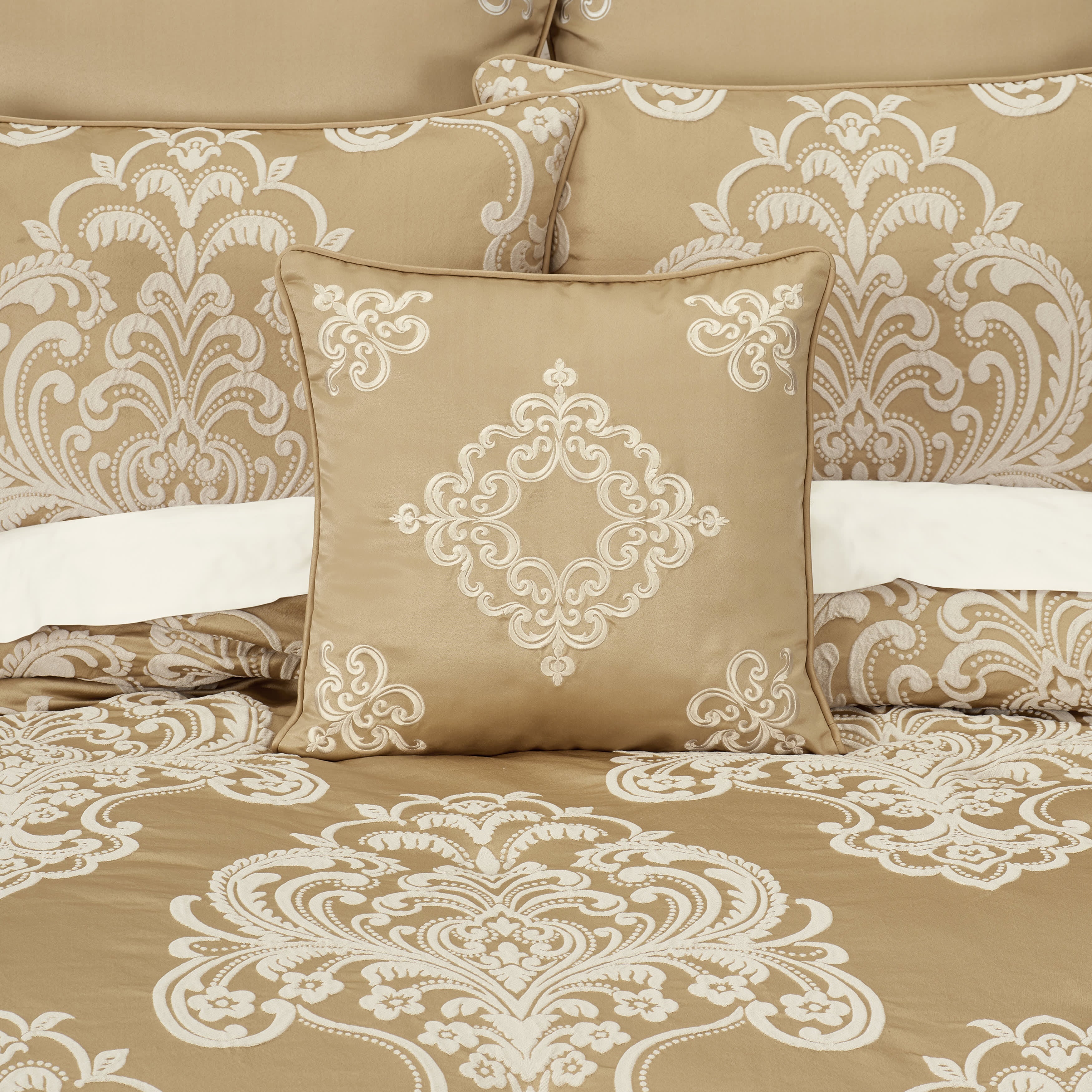 Potenza 18 Inch Square Decorative Throw Pillow, GOLD, alternate image number 1
