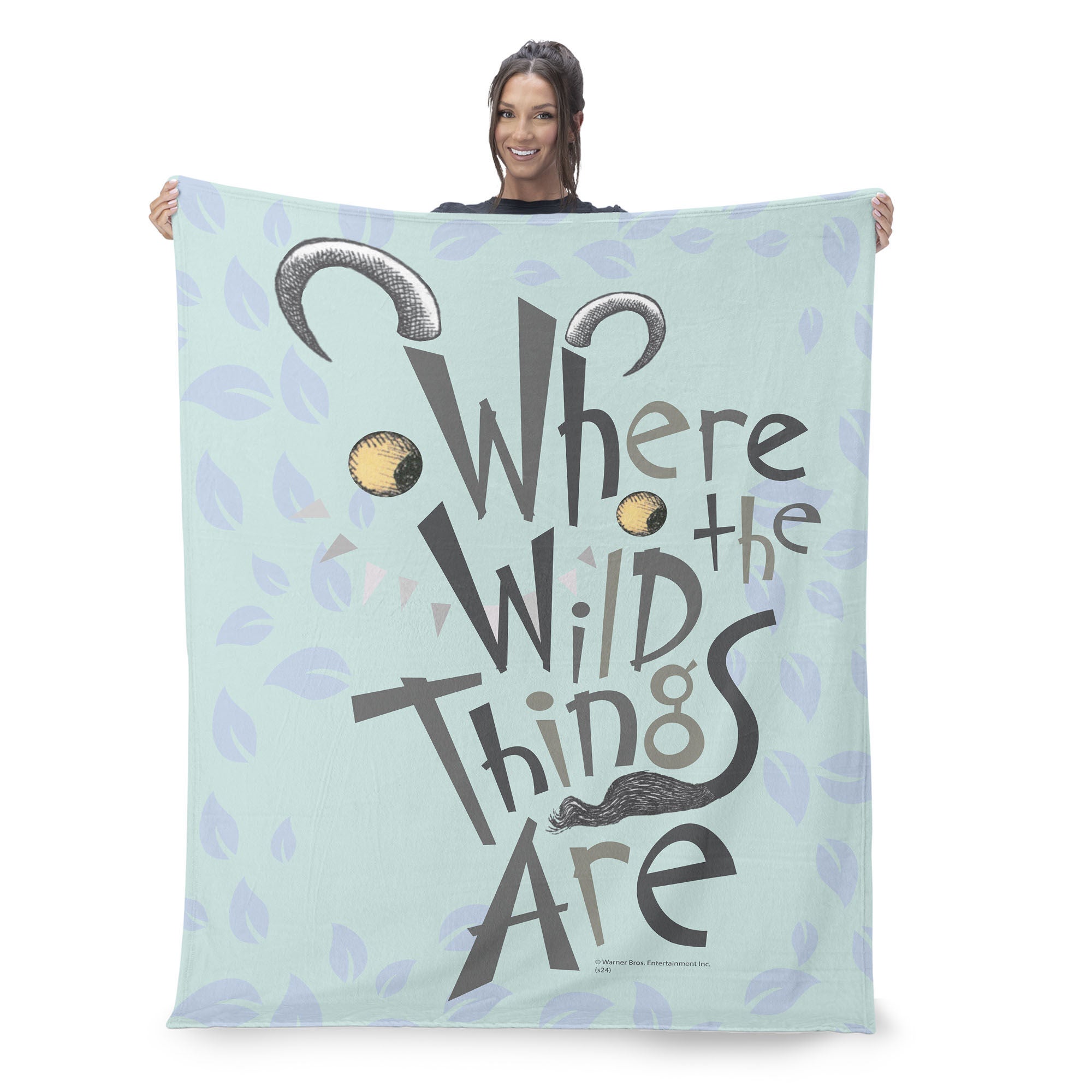 Warner Bros. Where the Wild Things Are In the Leaves Silk Touch Throw Blanket 40x50 Inches, BLUE, on-hover image number 1
