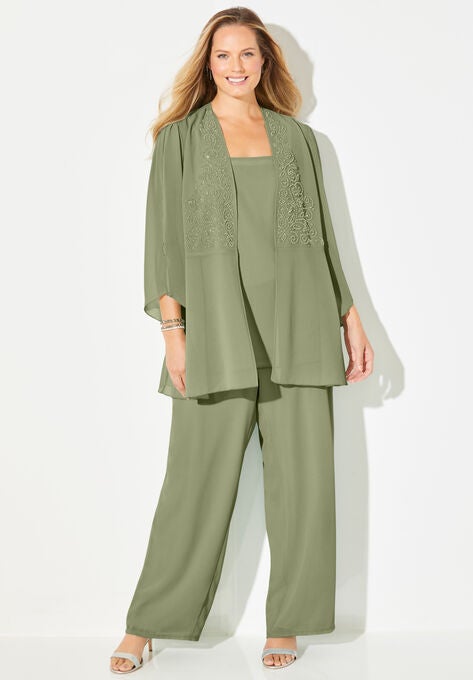 Masquerade Beaded Pant Set, SAGE, hi-res image number null