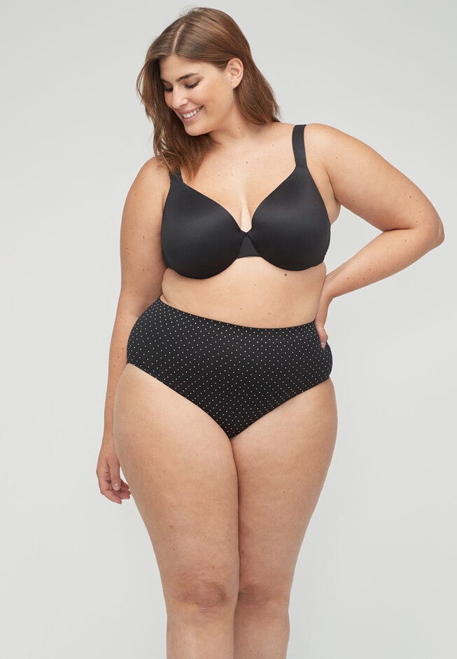 Seamless Hi-Cut Brief Panty, NEW DOT BLACK, hi-res image number null