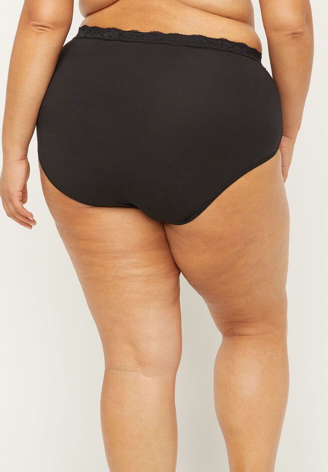 Cotton Full Brief Panty With Lace, , on-hover image number 1
