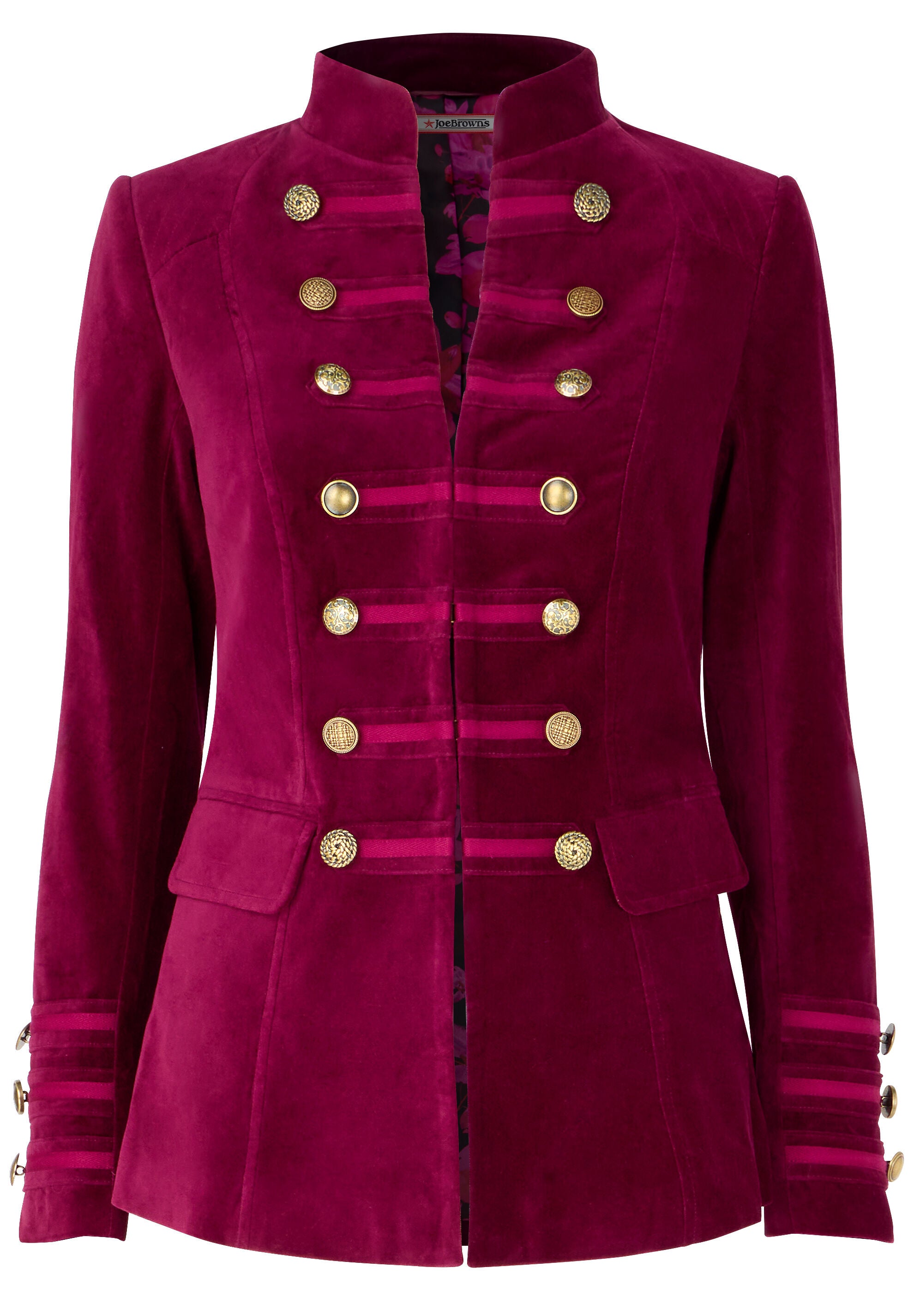 Faux Suede Military Jacket, MERLOT, alternate image number 5