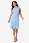 Sleeveless Ponte Dress, FRENCH BLUE, hi-res image number null