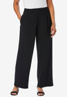 Wide Leg Crepe Pants, BLACK, hi-res image number null